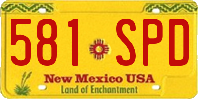 NM license plate 581SPD