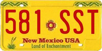 NM license plate 581SST