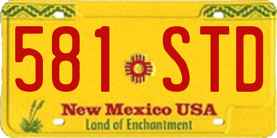 NM license plate 581STD