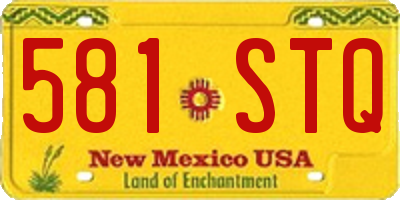 NM license plate 581STQ