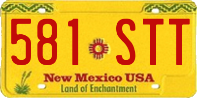 NM license plate 581STT