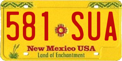 NM license plate 581SUA