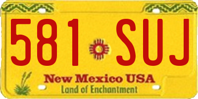 NM license plate 581SUJ
