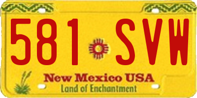 NM license plate 581SVW