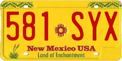 NM license plate 581SYX