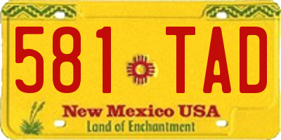 NM license plate 581TAD