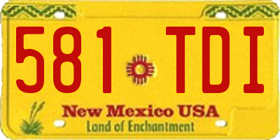NM license plate 581TDI