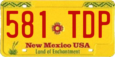 NM license plate 581TDP
