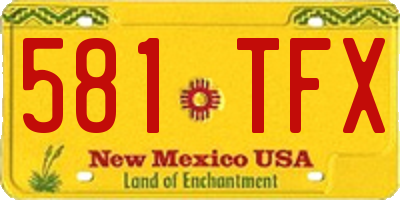 NM license plate 581TFX