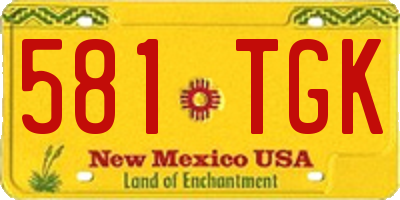 NM license plate 581TGK