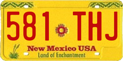 NM license plate 581THJ