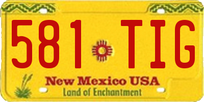 NM license plate 581TIG
