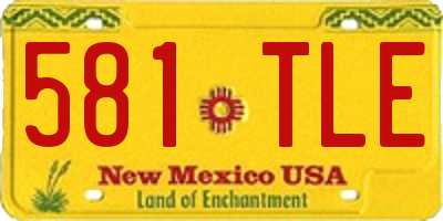 NM license plate 581TLE