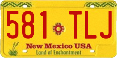 NM license plate 581TLJ