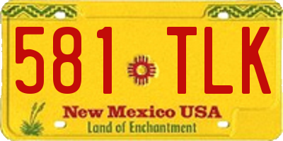 NM license plate 581TLK