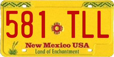 NM license plate 581TLL