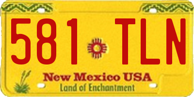 NM license plate 581TLN