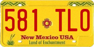 NM license plate 581TLO