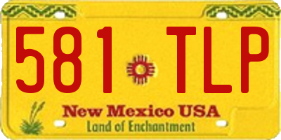 NM license plate 581TLP