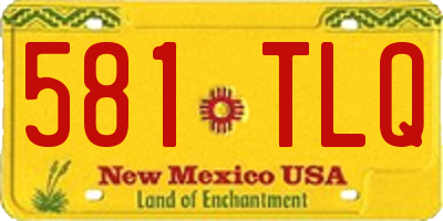 NM license plate 581TLQ