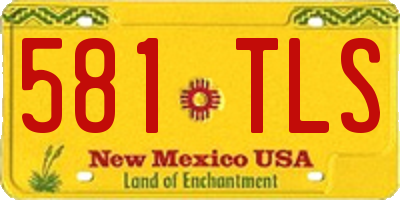 NM license plate 581TLS