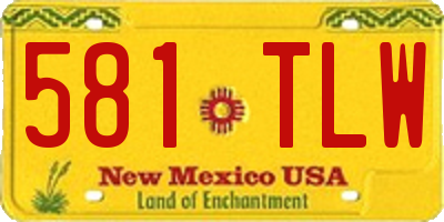 NM license plate 581TLW