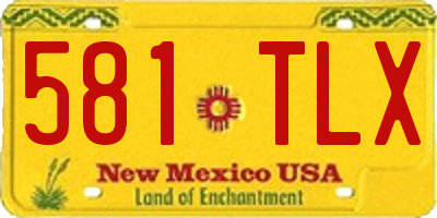NM license plate 581TLX