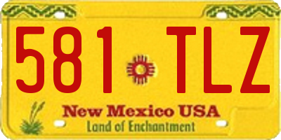 NM license plate 581TLZ
