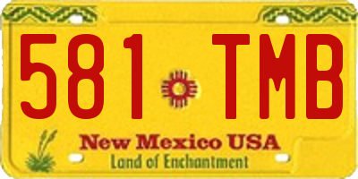 NM license plate 581TMB