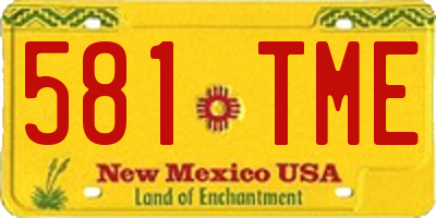 NM license plate 581TME