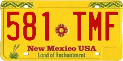 NM license plate 581TMF