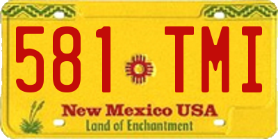 NM license plate 581TMI