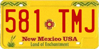 NM license plate 581TMJ