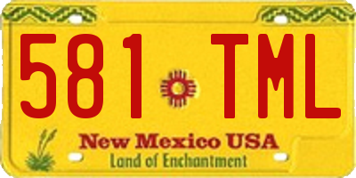 NM license plate 581TML