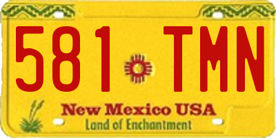 NM license plate 581TMN