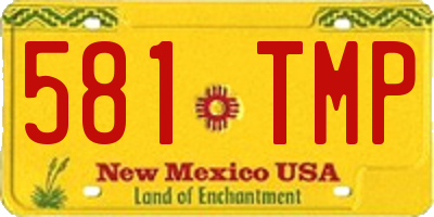 NM license plate 581TMP