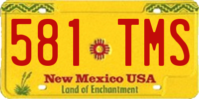 NM license plate 581TMS