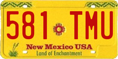 NM license plate 581TMU