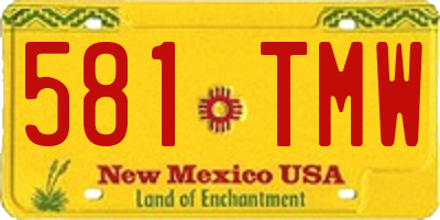 NM license plate 581TMW