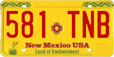 NM license plate 581TNB