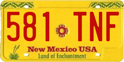 NM license plate 581TNF