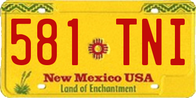 NM license plate 581TNI