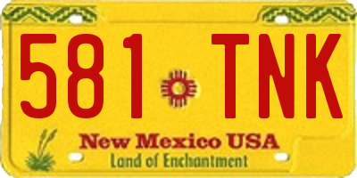 NM license plate 581TNK