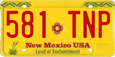 NM license plate 581TNP