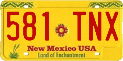 NM license plate 581TNX