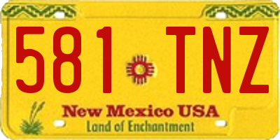 NM license plate 581TNZ