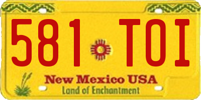 NM license plate 581TOI