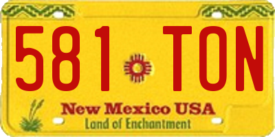 NM license plate 581TON