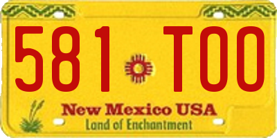 NM license plate 581TOO