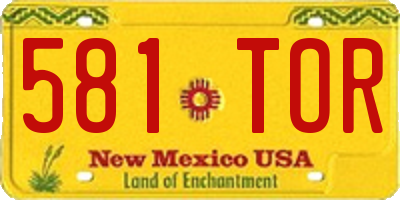 NM license plate 581TOR
